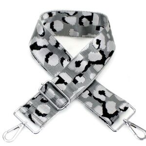 AH-DORNED Silver-Ground Leopard Crossbody Strap, silver hardware